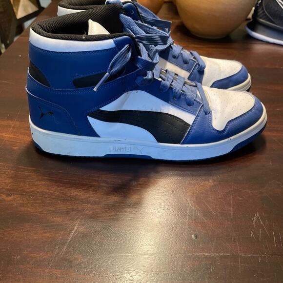 Puma Rebound Layup Blue and Black Retro Sneakers - Picture 2 of 8